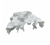 MotiveTech Aquatic Habitat Shelter Aquarium Cave Fish Structure Heart Mouth Entrance Decorative Refuge Suitable for Home Aquariums Small Pet Enclosures, White, M