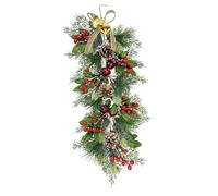 MotiveTech Artificial Christmas Teardrop Swag Hanging Door Garland for