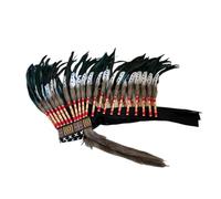 MotiveTech Artificial Feather Headdress Chief Costume Headpiece for Festival Masquerade, Brown Blue