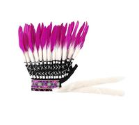 MotiveTech Artificial Feather Headdress, Decorative, for Costumes, Rose Red 55cmx45cm
