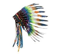 MotiveTech Artificial Feather Headdress Native Indian Headdress for Festival Dance