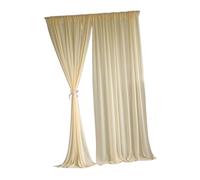 MotiveTech Backdrop Curtains, Wedding Decoration, Pleats with Rod Pockets, 2 Panels, Background Curtains for The Ceremony in The Room, Champagne