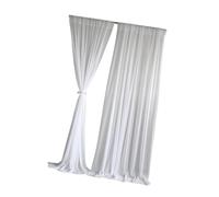 MotiveTech Backdrop Curtains, Wedding Decoration, Pleats with Rod Pockets, 2 Panels, Background Curtains for The Ceremony in The Room, White