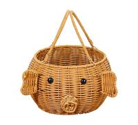 MotiveTech Basket Pig Basket Holder Organizer Container With Imitation Rattan Weave and Carry Handle Suitable for shelf table entryway gift giving home decoration 20x15/30cm