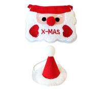 MotiveTech Bib with Hat, Winter Christmas Decoration for Small Dogs And Cats. Polyester Scarf for Parties And Festivals. Easy to Clean, red white ball hat