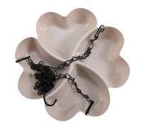 MotiveTech Bird Feeder with Chain, Stable, Hanging, with Hook for Patio, Pigeons, Outdoors, white