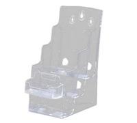 MotiveTech Brochure Holder Acrylic Business Card Display Stand Clear Booklet Tabletop Flyer Countertop Organizer for School Restaurant, A6 3 Tiers