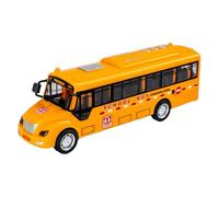 MotiveTech Bus Toy Bus Model Vehicle Educational Toy Inertia Openable Door Sound Light Effect Sturdy Material Suitable for Children Indoor Outdoor Sensory Play, Yellow