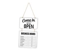 MotiveTech Business Hours Sign,Open and Closed Mark,with Time Stickers,Hanging Chalkboard Welcome Chalk Board for Retail Salon Shops, white