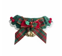 MotiveTech Cat Christmas Mini Knitted Scarf, Holiday Animal Gift, M, Pompom Bell