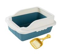 MotiveTech Cat Litter Tray Cat Litter Tray with Open Design High Walls Removable PP Material Versatile Suitable for Small Pets Came, Blue M 31x21x16cm