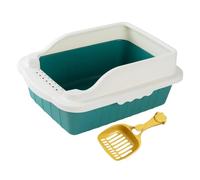 MotiveTech Cat Litter Tray Cat Litter Tray with Open Design High Walls Removable PP Material Versatile Suitable for Small Pets Came, Green L 50x35x18cm