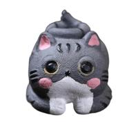 MotiveTech Cat Tea Pet, Cat Figurine, Gift, Traditional Feng Shui Animal Figurine, Tea Trays, for Bookshelf, Office, Desk, Bedroom, gray