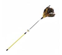 MotiveTech Cat Teaser Interactive Rod Toy Feather With Bell Wire And Strong PVC Handle Promotes Active Play suitable for indoor cats daily training, Yellow