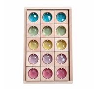MotiveTech Children Building Blocks Acrylic Gem Stacking Toy Wooden Puzzle Set Translucent Block Activity Quiet Play Suitable for preschoolers young children, Macaron Pastel Gemstone Blocks