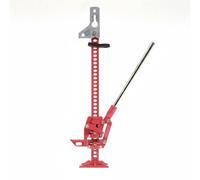 MotiveTech Children Climbing Vehicle RC Crawler Jack Model Accessory Adjustable Construction Scale Tool With Upright Rail Flat Lifting Foot And Silver Rod, Red