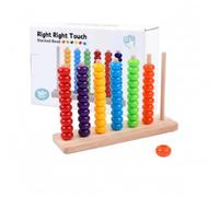 MotiveTech Children Counting Frame Wooden Preschool Abacus Bead Sorter Learning Toy With Stacking Rings And Shape Sorting For early math skills cognitive