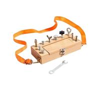 MotiveTech Children Nut Tool Box Toy Set with Carry Strap Practical Fine Motor Skills Early Education Tool Screwdriver Board Set Wood