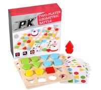 MotiveTech Children Puzzle Game Matching Board Game Set Shape Sorting Toy Pattern Card Puzzle Geometric Block Game Educational Activity Suitable for STEM Practice Hand Eye Coordination