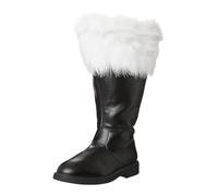 MotiveTech Christmas Boots with Santa Claus Motif, Warm Fleece Lining, Black Shoes, 47 Yards