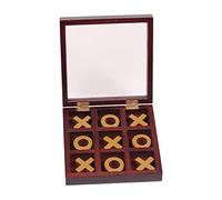 MotiveTech Classic Wood Tic-Tac-Toe Board Game Noughts Party X O Chess