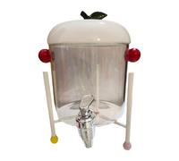 MotiveTech Cold Water Kettle with Tap, 2.5L Glass Beverage Dispenser, Modern Drink Container, Water And Juice Jug for Refrigerator, C