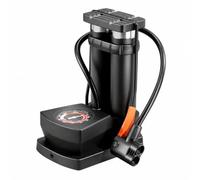 MotiveTech Compact Double Cylinder Foot Pump | Sturdy Metal Frame, Heavy Duty, Tire Inflator, for Roadside Emergency, Cyclists, Motorcyclists