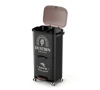 MotiveTech Compartment Trash Can Space-Saving Trash Bin with Foot Pedal Modern Wastebasket for Kitchen, Apartment, color to 1