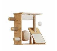 MotiveTech Composite Cat Stand With Sisal Scratch Layer Transparent Lounge Pod Secure Base For Climb And Rest suitable for indoor cats rental homes clean style rooms