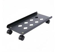 MotiveTech Computer Case Stand Adjustable Computer Holder Desktop CPU Cart With Swivel Wheels Carbon Steel Frame For Home Office Cleaning Organization, Fixed Length 50cm, 1.3mm Thick, Black