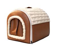 MotiveTech Covered Pet Bed with Curtain Doorway Thick Padded Hooded Pet Bed with Carry Handle Dry for Winter Use, Bedrooms, M