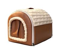 MotiveTech Covered Pet Bed with Curtain Doorway Thick Padded Hooded Pet Bed with Carry Handle Dry for Winter Use, Bedrooms, XL