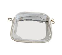 MotiveTech Cross Body Bag Clear Purse for Commuting Summer Vacation Shopping, White