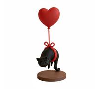 MotiveTech Decorative Balloon Cat Balloon Statue Figurine Ornament Sculpture With Heart Balloon Pla Material Whimsical Feline Form Clean Modern Look Romantic