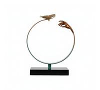 MotiveTech Decorative Sculpture Butterfly Loop Sculpture Ornament Statue Figurine With Alloy Copper And Marble Base Modern Geometric Art suitable for living room, color to 2