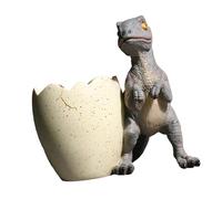 MotiveTech Dinosaur-Shaped Pencil Holder, Desk Organizer for Men and Women, Makeup Brush Organizer for The Office, Gray