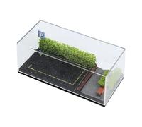 MotiveTech Display Case for 1/64 Scale Model Vehicles, Parking Lot Decor with Elements, Green Flower Shrub