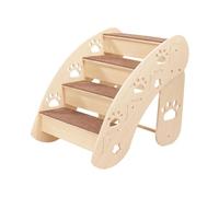 MotiveTech Dog And Cat Stairs, Wooden Ramp Steps, Non-Slip, Easy Assembly, Compact Design, Suitable for Easy Access for Pets to Furniture, Beds, And Sofas, 4 Step