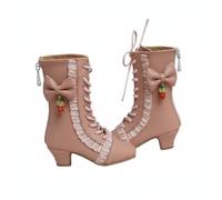 MotiveTech Doll Boots Ankle Boots Bow Boots Heeled Boots With Bow Detail And Heeled Shape For A Charming Miniature Look Suitable for 1/4 Scale Dolls Dioramas Room Display