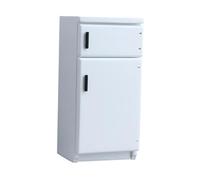 MotiveTech Dollhouse Kitchen in 1:12 Scale: Refrigerator-freezer Simulation, Dollhouse Furniture, White