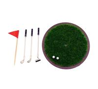 MotiveTech Dollhouse Mini Golf Set in 1/6 And 1/12 Scale, Mini Club Balls, Grass Model Kit, Miniature Birthday Gift, Flag Props for Kids