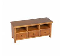 MotiveTech Dollhouse TV Cabinet Fine Details 1:12 Size Media Console Functional Design Miniature TV Cabinet for Collectors, Dioramas, Walnut