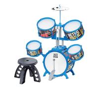 MotiveTech Drum Set for Kids Featuring Stool And Drumsticks for Rhythm Play at Concerts, Blue Color Edge