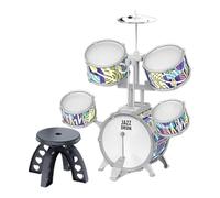 MotiveTech Drum Set for Kids Featuring Stool And Drumsticks for Rhythm Play at Concerts, Gray Edge