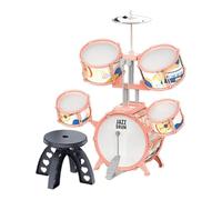 MotiveTech Drum Set for Kids Featuring Stool And Drumsticks for Rhythm Play at Concerts, Orange Edge
