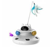 MotiveTech Electric Cat Toy Rotating Ball Teaser Track Interactive Feather Teaser With Touch Activated Motion And Flashing Light For Indoor Cats suitable for busy owners management daily use
