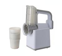 MotiveTech Electric Vegetable Cutter Slicer Shredder Grater with Fast Rotary Action for Consistent Results Housing and Stainless Steel Drums Easy Everyday, White, Color to 1