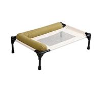 MotiveTech Elevated Pet Bed with Pillow Cooling Pet Cot Outdoor Dog Bed for Backyard Outdoor, Green