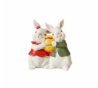 MotiveTech Figurine Bunny Statue Ornament Decor With Holiday Hare Theme PVC Material Bright Outfit Accents Suitable for Easter Celebrations Desk Display Gift Giving, Medium