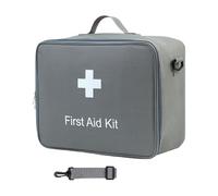 MotiveTech First Aid Bag, Storage Bag for First Aid, Spacious Oxford with Top Carrying Handle And Shoulder Strap for The Office, 33 Cm X 15 Cm X, Grey